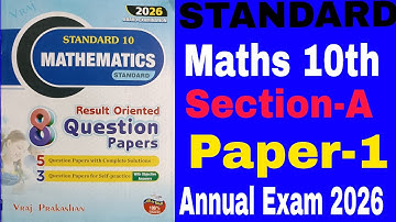 Class 10th vraj paper 1 Standard maths solution 2025-26