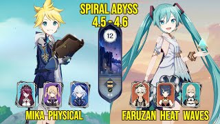 | Vocaloid Run | C6 Mika Physical & C6 Faruzan Heat Waves | Spiral Abyss Version 4.5 - 4.6