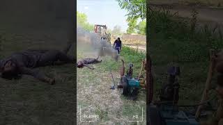 to man jump 😱 tractor starting with Engine Connect#shorts