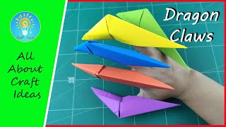 How to make origami Dragon Claws Halloween | Origami claws easy tutorials / Halloween Paper Claws