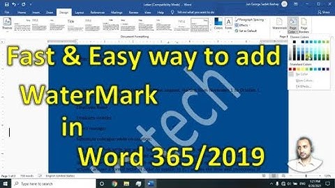19- Fast & Easy way to add WaterMark in Word document
