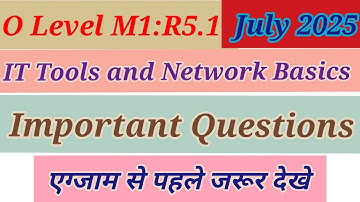O Level/Important MCQ Question in Hindi & Eng/M1-R5.1:IT Tools & Network Basics/Arti Mam
