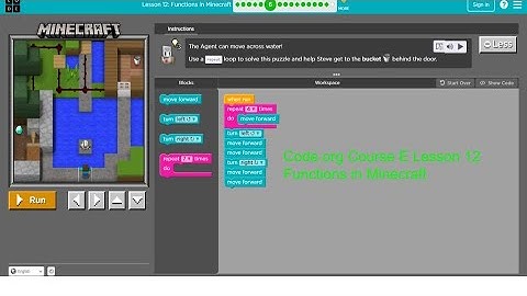 Code org Course E Lesson 12 Functions in Minecraft 2021
