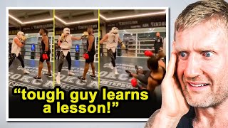 Olympic Boxer Reacts to Sparring Gone Wrong | Boxing