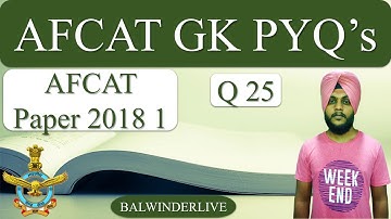 AFCAT 1 2022 | GK MCQ