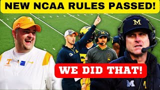 NCAA RULES CHANGES! , TENNESSEE FOOTBALL , MICHIGAN FOOTBALL ,VOLS FOOTBALL, OHIO STATE FOOTBALL