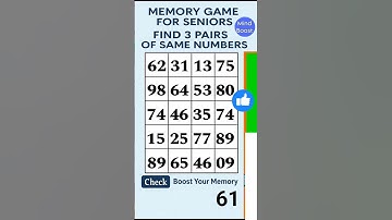 Memory Boost for Seniors: Match the Numbers & Sharpen Your Mind #braintraining