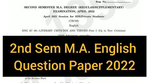 LITERARY CRITICISM AND THEORY - Part-1        |         2nd Sem   M.A. English   2022 #calicut
