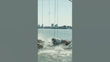 A large bridge deck collapses during construction. #bridgecollapse #constructionfail