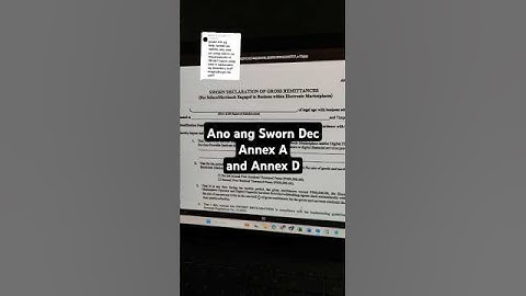 Ano ang sworn dec annex a and sworn annex D #foryou #bir #bironlineseller