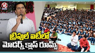 Minister KTR Speech In Basara IIIT , Interacts With Students | V6 News