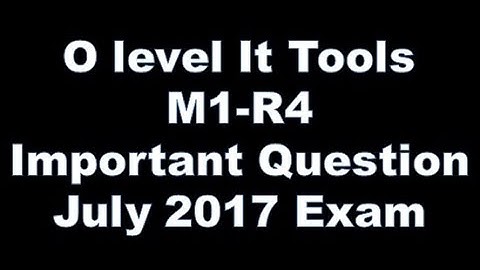 Doeacc Nilelit O level Importaant Question For IT tools M1 July 2017 Preparation Full Explain Hindi