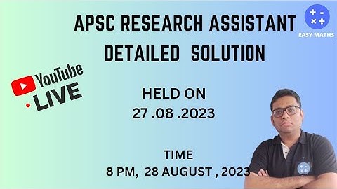 APSC RESEARCH ASSISTANT DETAILED SOLUTION||#quantitativeaptitude,#easymaths ,#adre,#apsc ra, #csat||