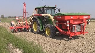 Seeding Corn2014 John Deere 5820 + Gaspardo 8 file +Fertilizer Spreader