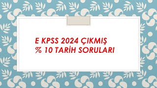 2024 E KPSS SINAV SORULARI