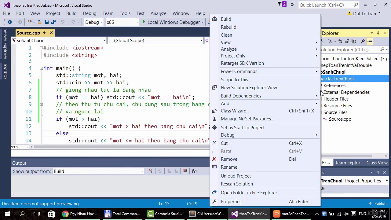 Hướng dẫn C++ tap 21 Các phép toán trên chuỗi - YouTube