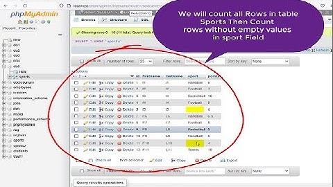 How do I count the number of rows in a table in MySQL PHPMYADMIN?