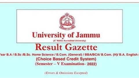 Jammu University 2nd 4th. ist 6th .Sem Result update .check now