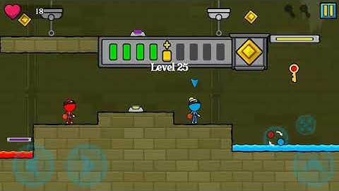 Red And Blue Stickman : Animation Parkour Level 25 Gameplay Walkthrough.