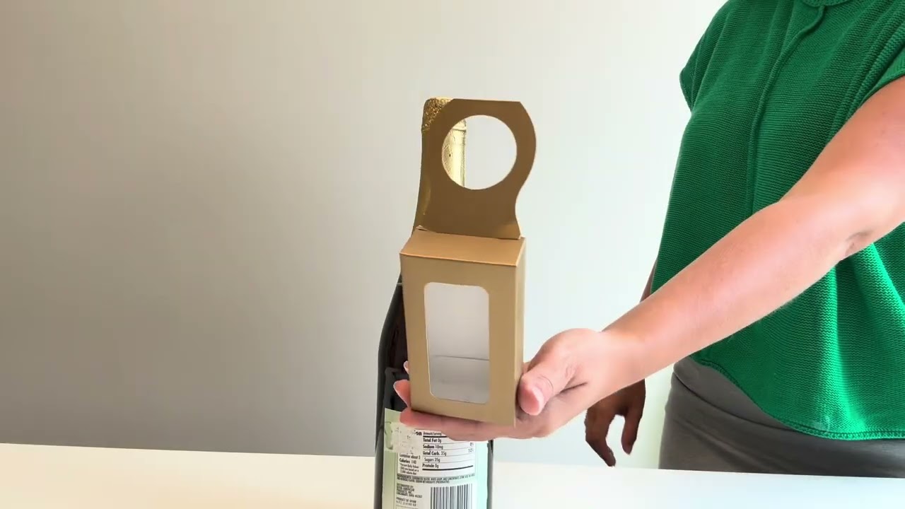 Metallic Gold Bottle Hanger Favor Box, 2.25x1.125x3.875