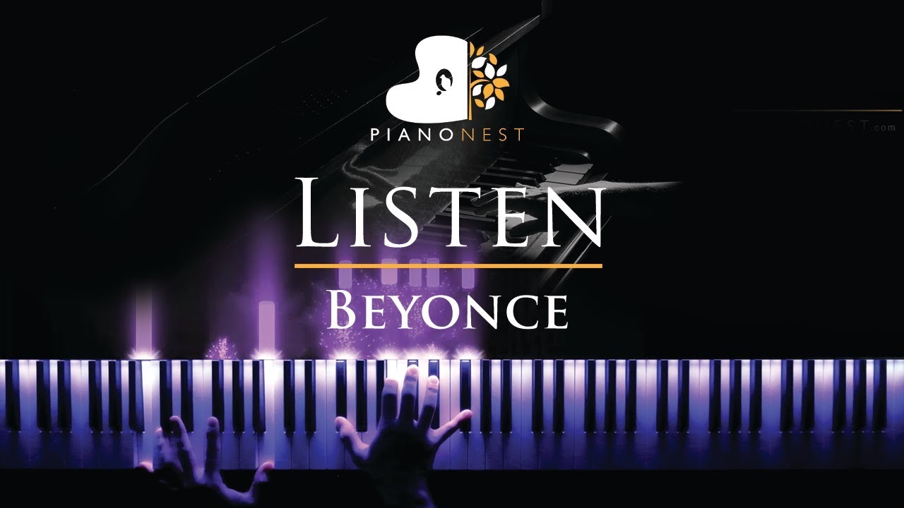 Beyonce - Listen - Piano Karaoke Instrumental Cover with Lyrics - YouTube