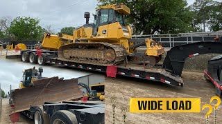 hauling WIDE bulldozer, RGN lowboy trucking | Kenworth straights and JAKES