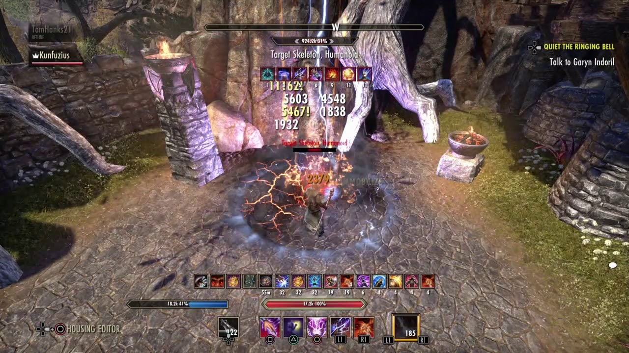 Eso Magicka NB 41k+ dps heavy attack selfbuffed Clockwork City YouTube