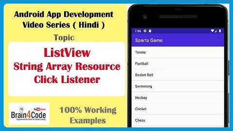 How to populate Listview from String Resource in Android App with Java | Hindi | Learn Android Code