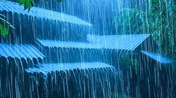 Overcome Stress to Sleep Instantly with Heavy Rain & Paramount Thunder Sounds on a Tin Roof at Night