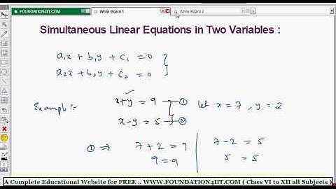 Simultaneous Linear Equations in Two Variables || Class 9 Maths ICSE ||