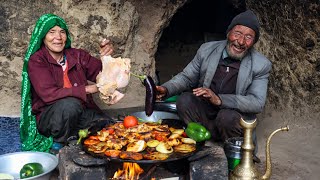 Old Style Cooking in the Cave Like 2000 Years Age | Old Lovers Living in a Cave |Afghanistan Village