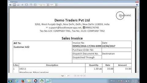 How To Print Duplicate Copy Of Invoice