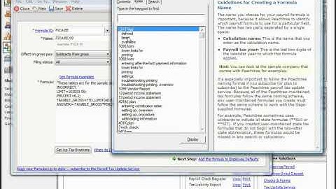 Peachtree Tutorial Creating Payroll Formulas Sage Training Lesson 7.7