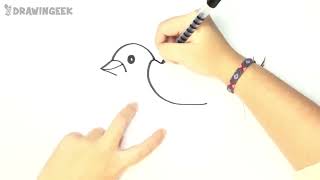 How to draw a Bird for kids | Bird Drawing Lesson Step by Step