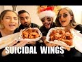 EATING THE HOTTEST WINGS IN THE WORLD!! (SUICIDAL WINGS)