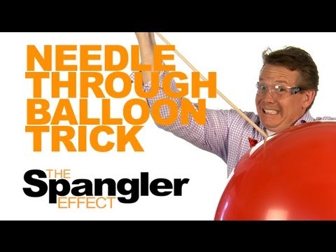 ⁣Needle through Balloon Trick by The Spangler Effect