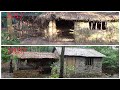 Primitive Life:Hut,iron,oven,knife,stone house-4 year in forest!