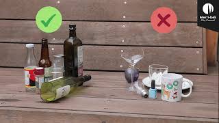 Not all glass can go in your purple bin