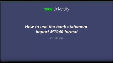 Sage X3 - Bank statement import MT940 format