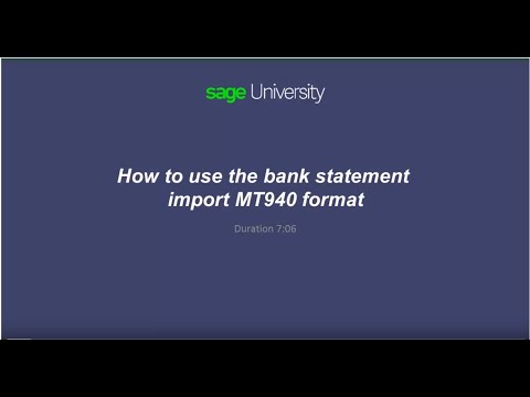 Sage X3 - Bank statement import MT940 format