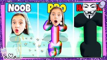 NOOB vs PRO vs HACKER In TALL MAN RUN APP!? 💜 Alles Ava Gaming