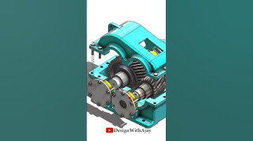 Helical Gear Box  ( 1: 2 Ratio ) link in Description #3d #cad  #shorts #tutorial #designwithajay