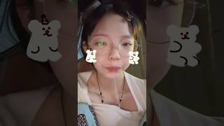 Korean nerd girl smoking spitting B1