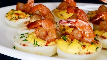 BEST EVER Southern Deviled Eggs With Cajun Shrimp