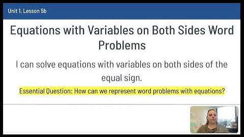 3.5b Equations with Variables on Both Sides Word Problems VIDEO