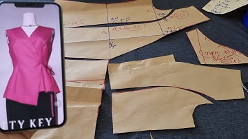 Cách cắt áo kiểu cổ tim cài xéo | how to cut and sew a summer blouse Supper easy #17