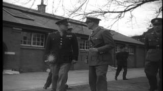 General Eisenhower watch the cadets train at Royal British Military Academy in Sa...HD Stock Footage
