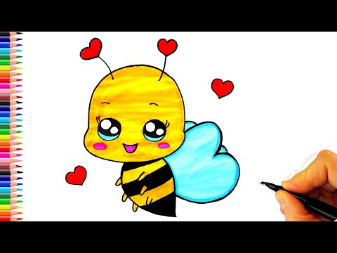 Sevimli Arı Çizimi  🐝  Arı Nasıl Çizilir? - Arı Çizimleri -  How To Draw a Cute Bee