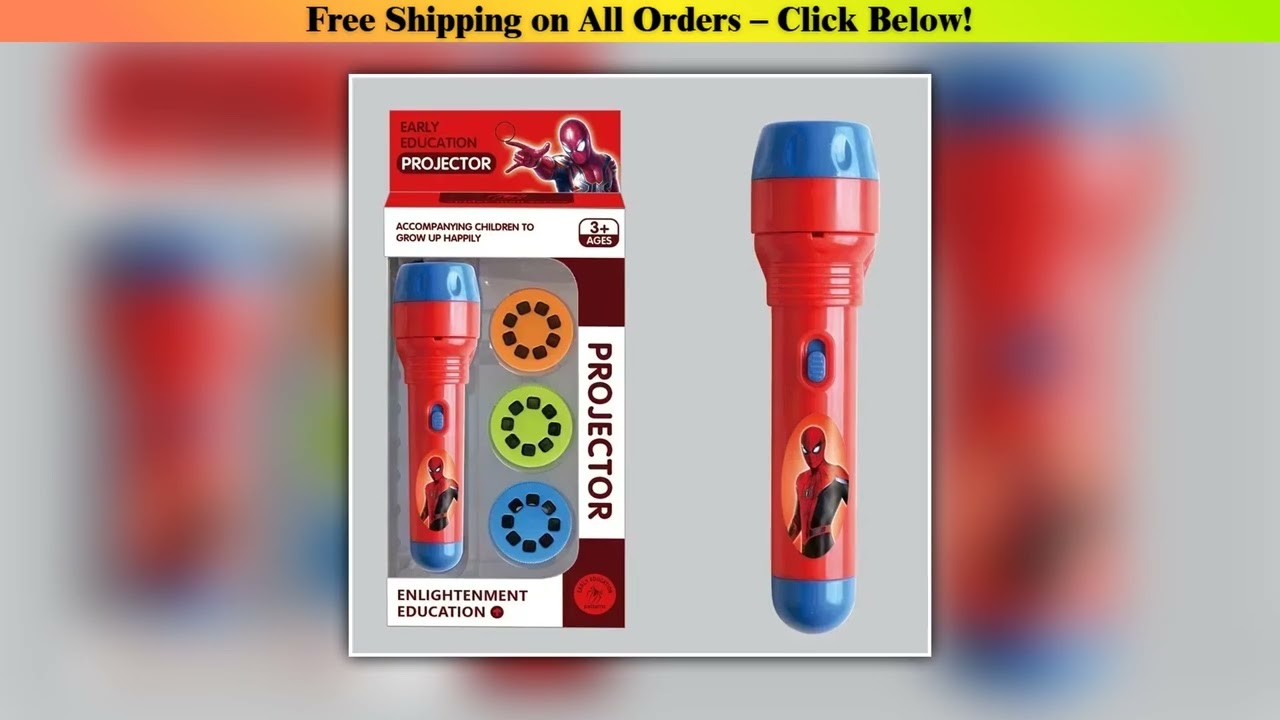 Disney Spiderman Children Torch Lamp Flashlight Projector Toy Anime Kawaii Spider Man cosplay Flash