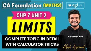 CA Foundation Limits Chp 7 Unit 2 Maths | Quantitative Aptitude June 2024 Akash Agrawal